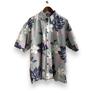 Kahala Shirt Men’s Tropical button-down blue white pink cotton Hawaiian vacation